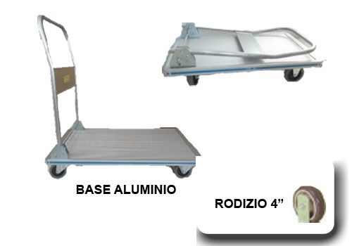 Carrinho plataforma base alumínio 300K. Rodizio Gal 02